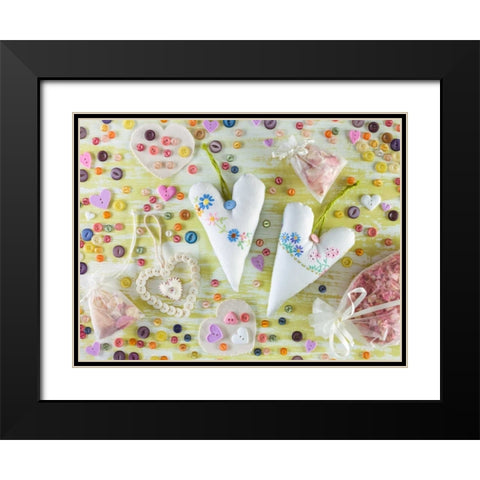 Creatrive Heart shape symbol Black Modern Wood Framed Art Print with Double Matting by Frank, Assaf