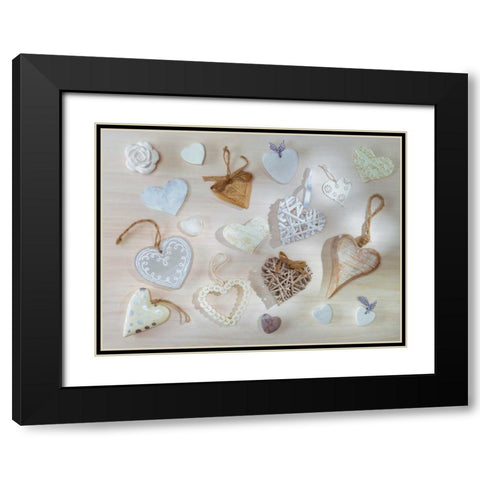 Creatrive Heart shape symbol Black Modern Wood Framed Art Print with Double Matting by Frank, Assaf