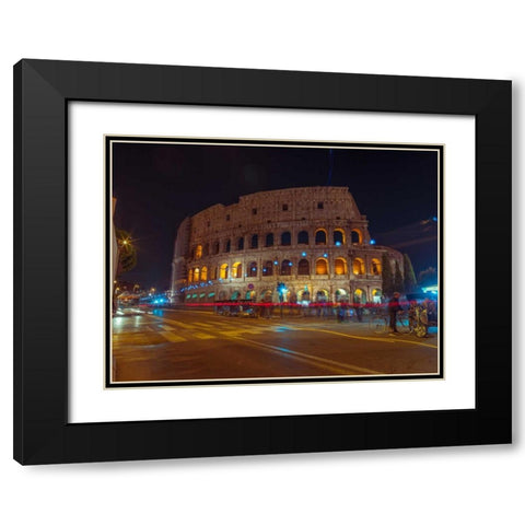 Famous Colosseum in Rome, Italy Black Modern Wood Framed Art Print with Double Matting by Frank, Assaf