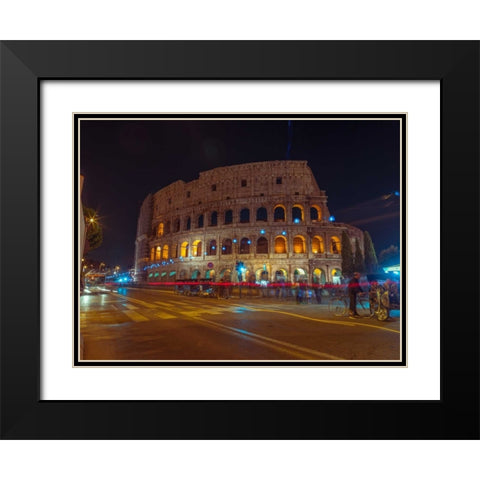 Famous Colosseum in Rome, Italy Black Modern Wood Framed Art Print with Double Matting by Frank, Assaf