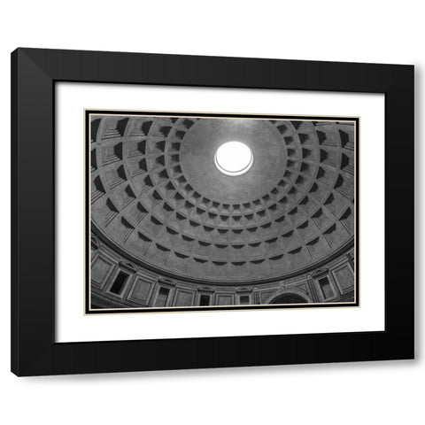 Roman Pantheon dome from inside, Rome, Italy Black Modern Wood Framed Art Print with Double Matting by Frank, Assaf