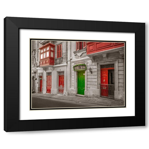 Traditional maltese house in Birgu, Malta Black Modern Wood Framed Art Print with Double Matting by Frank, Assaf