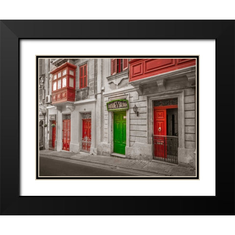 Traditional maltese house in Birgu, Malta Black Modern Wood Framed Art Print with Double Matting by Frank, Assaf