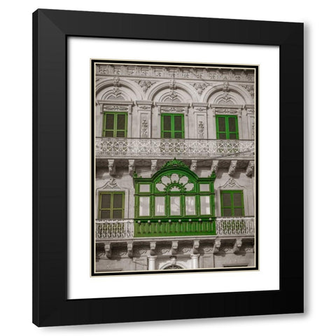 Traditional maltese house in Birgu, Malta Black Modern Wood Framed Art Print with Double Matting by Frank, Assaf