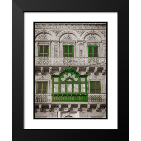 Traditional maltese house in Birgu, Malta Black Modern Wood Framed Art Print with Double Matting by Frank, Assaf