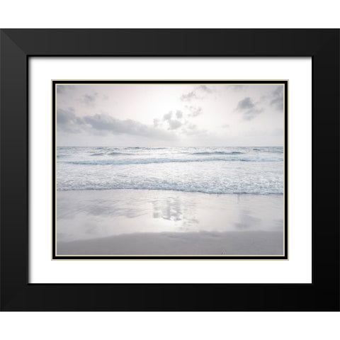 Tranquil beach with cloudscape Black Modern Wood Framed Art Print with Double Matting by Frank, Assaf