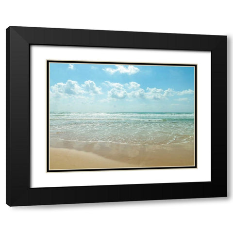 Beautiful beach with cloudscape Black Modern Wood Framed Art Print with Double Matting by Frank, Assaf