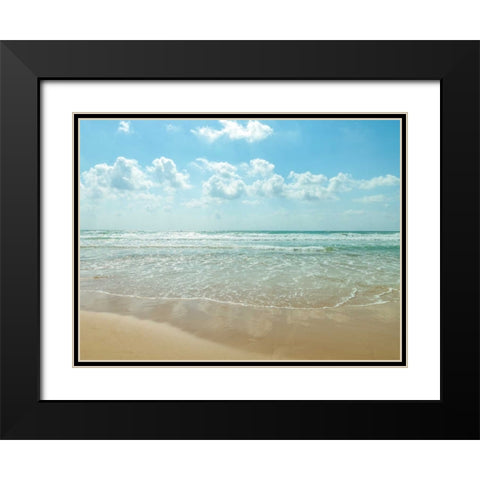 Beautiful beach with cloudscape Black Modern Wood Framed Art Print with Double Matting by Frank, Assaf