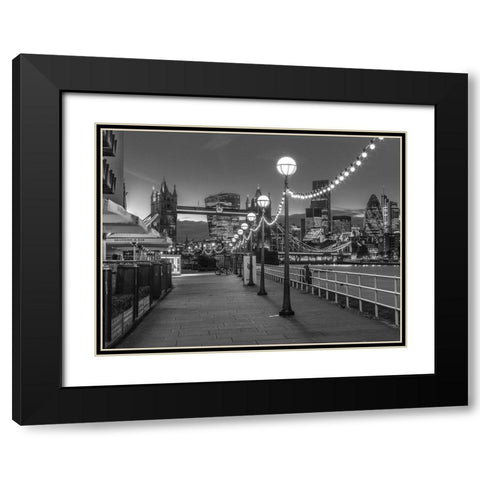 Tower Bridge Walkway Black Modern Wood Framed Art Print with Double Matting by Frank, Assaf