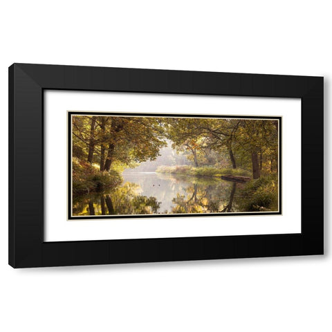 Basingstoke canal Black Modern Wood Framed Art Print with Double Matting by Frank, Assaf