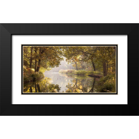 Basingstoke canal Black Modern Wood Framed Art Print with Double Matting by Frank, Assaf
