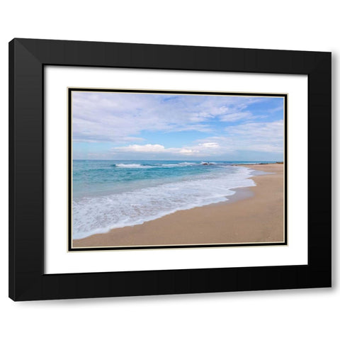 Beautiful tropical beach Black Modern Wood Framed Art Print with Double Matting by Frank, Assaf