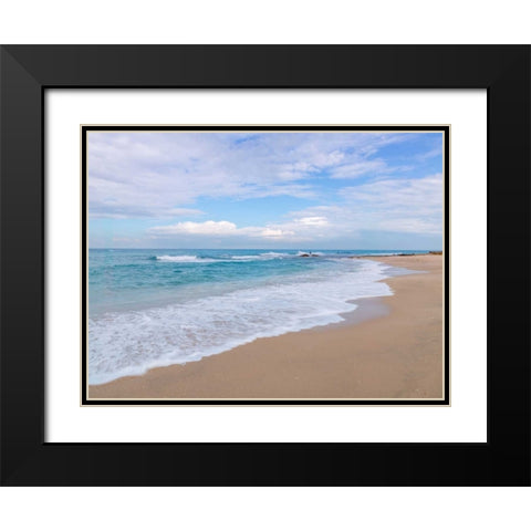Beautiful tropical beach Black Modern Wood Framed Art Print with Double Matting by Frank, Assaf
