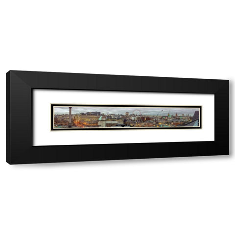 Panoramic view of London city Black Modern Wood Framed Art Print with Double Matting by Frank, Assaf