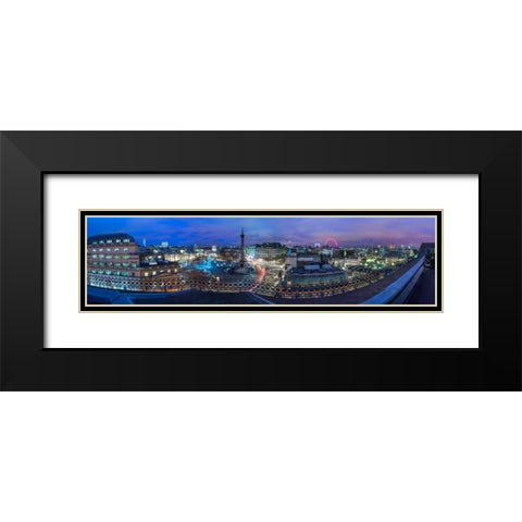 Panoramic view of London city in evening Black Modern Wood Framed Art Print with Double Matting by Frank, Assaf