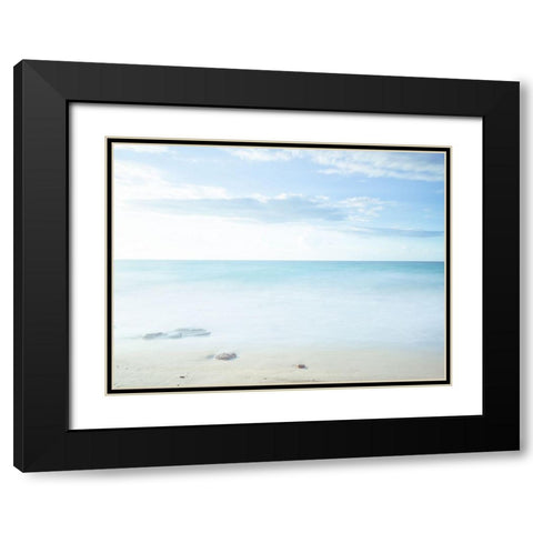 Tranquil beach Black Modern Wood Framed Art Print with Double Matting by Frank, Assaf