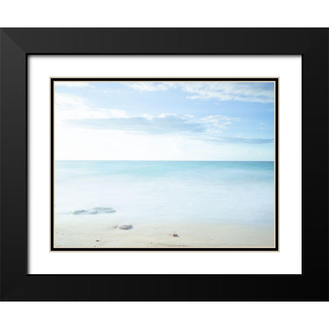 Tranquil beach Black Modern Wood Framed Art Print with Double Matting by Frank, Assaf