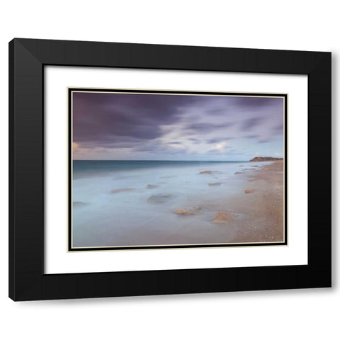 Tranquil beach Black Modern Wood Framed Art Print with Double Matting by Frank, Assaf
