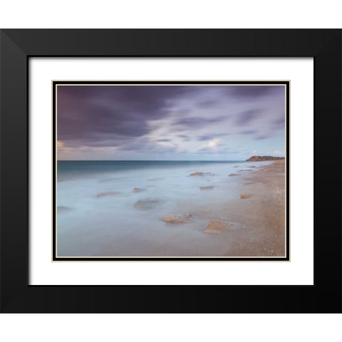 Tranquil beach Black Modern Wood Framed Art Print with Double Matting by Frank, Assaf