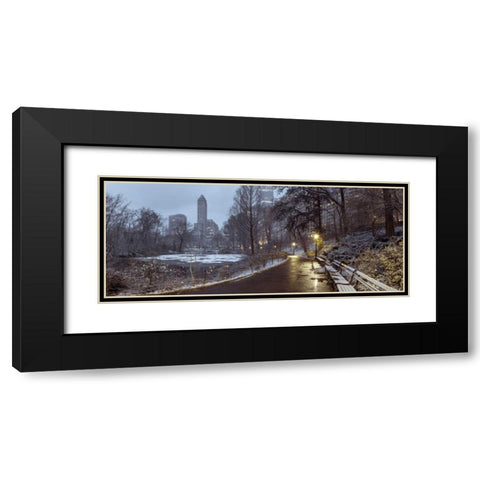 Central park with Manhattan skyline, New York Black Modern Wood Framed Art Print with Double Matting by Frank, Assaf