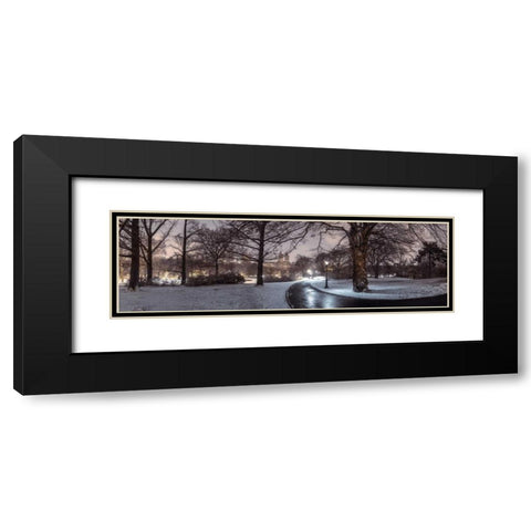 Central park with Manhattan skyline, New York Black Modern Wood Framed Art Print with Double Matting by Frank, Assaf