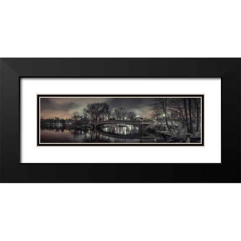 Central park with Manhattan skyline, New York Black Modern Wood Framed Art Print with Double Matting by Frank, Assaf