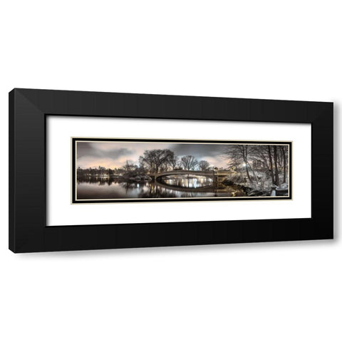 Central park with Manhattan skyline, New York Black Modern Wood Framed Art Print with Double Matting by Frank, Assaf