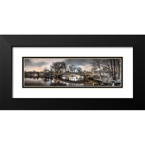 Central park with Manhattan skyline, New York Black Modern Wood Framed Art Print with Double Matting by Frank, Assaf