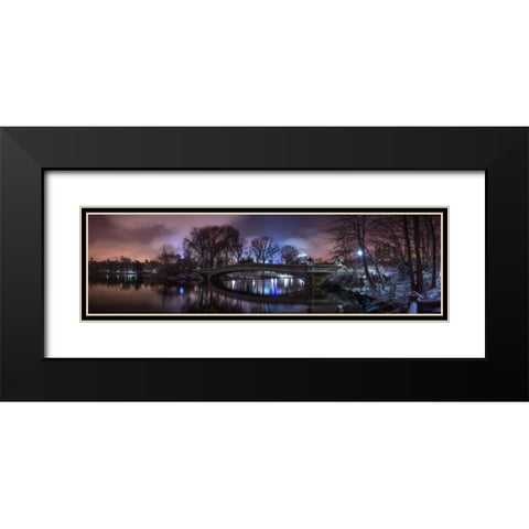 Central park with Manhattan skyline, New York Black Modern Wood Framed Art Print with Double Matting by Frank, Assaf