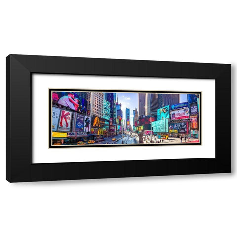 Times Square-New York City Black Modern Wood Framed Art Print with Double Matting by Frank, Assaf