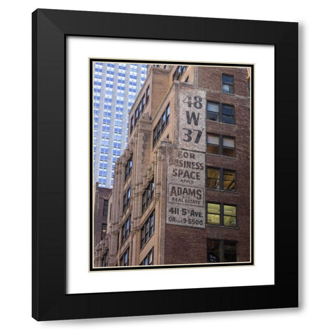 Lower Manhattan cityscape, New York Black Modern Wood Framed Art Print with Double Matting by Frank, Assaf