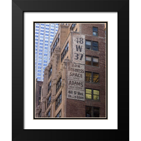 Lower Manhattan cityscape, New York Black Modern Wood Framed Art Print with Double Matting by Frank, Assaf
