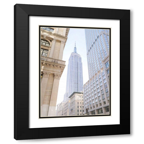 Lower Manhattan cityscape, New York Black Modern Wood Framed Art Print with Double Matting by Frank, Assaf