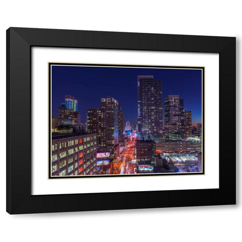 Lower Manhattan cityscape, New York Black Modern Wood Framed Art Print with Double Matting by Frank, Assaf