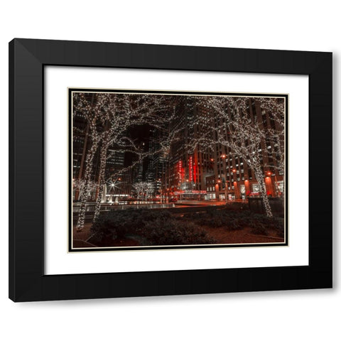New York city stret in night Black Modern Wood Framed Art Print with Double Matting by Frank, Assaf