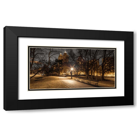 Central park in evening, New York Black Modern Wood Framed Art Print with Double Matting by Frank, Assaf
