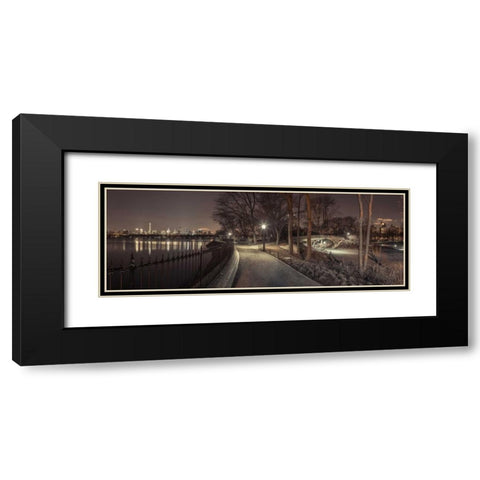 Central park in evening, New York Black Modern Wood Framed Art Print with Double Matting by Frank, Assaf