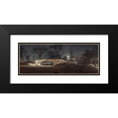 Central park in evening, New York Black Modern Wood Framed Art Print with Double Matting by Frank, Assaf