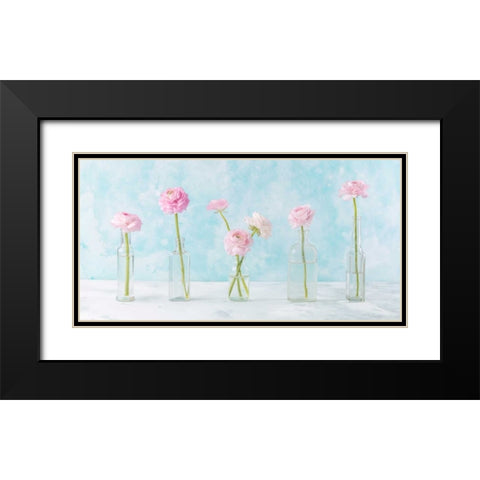 Ranuncuclus flowers in glass bottles Black Modern Wood Framed Art Print with Double Matting by Frank, Assaf