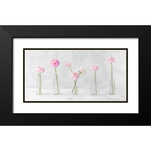 Ranuncuclus flowers in glass bottles Black Modern Wood Framed Art Print with Double Matting by Frank, Assaf