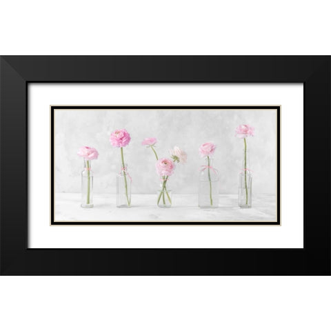 Ranuncuclus flowers in glass bottles Black Modern Wood Framed Art Print with Double Matting by Frank, Assaf