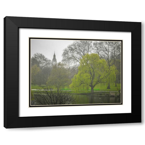 St James Park, London Black Modern Wood Framed Art Print with Double Matting by Frank, Assaf