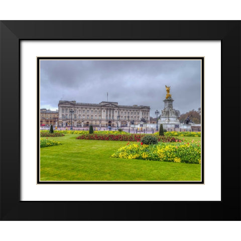 Buckingham Palace and St James Park, London Black Modern Wood Framed Art Print with Double Matting by Frank, Assaf