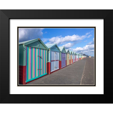 Colorful beach huts in a row Black Modern Wood Framed Art Print with Double Matting by Frank, Assaf
