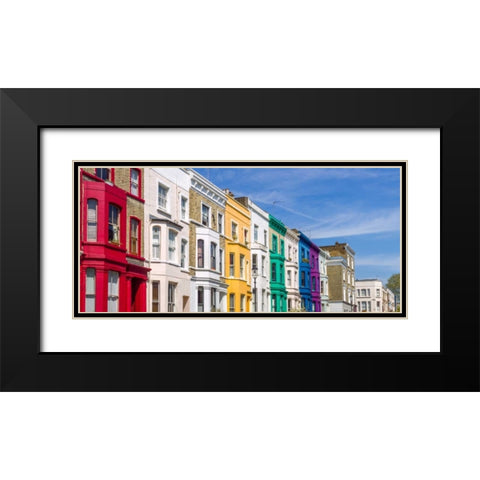 Colorful buildings on Portobello Road, London Black Modern Wood Framed Art Print with Double Matting by Frank, Assaf
