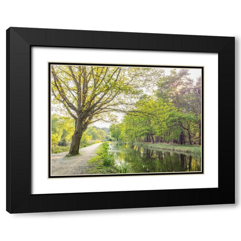Canal on a spring day Black Modern Wood Framed Art Print with Double Matting by Frank, Assaf