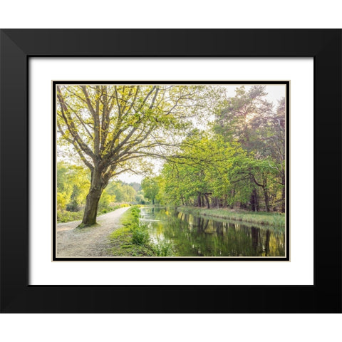 Canal on a spring day Black Modern Wood Framed Art Print with Double Matting by Frank, Assaf