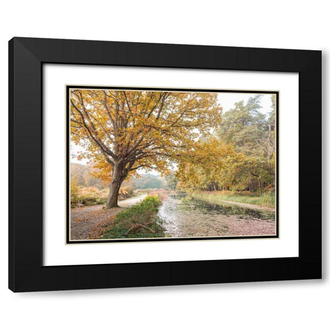 Basingstoke Canal Black Modern Wood Framed Art Print with Double Matting by Frank, Assaf
