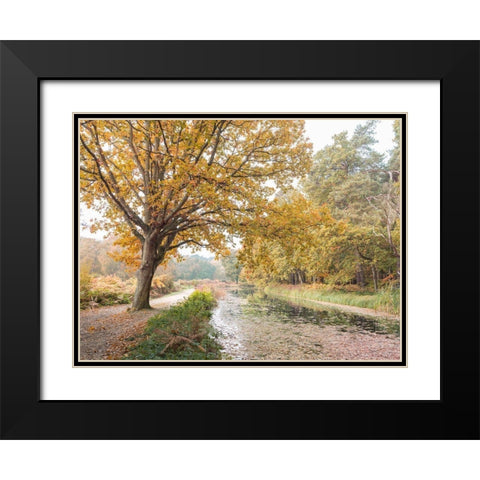 Basingstoke Canal Black Modern Wood Framed Art Print with Double Matting by Frank, Assaf