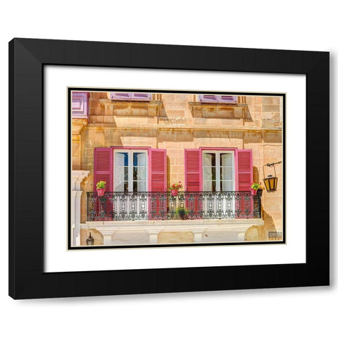 Traditional Maltese house in Mdina-Malta Black Modern Wood Framed Art Print with Double Matting by Frank, Assaf